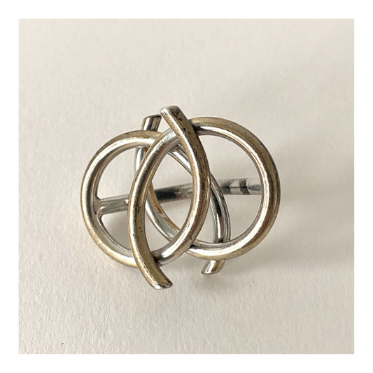 Anneau de Foulard Vintage Christofle en Métal Argenté Design - Années 1980s