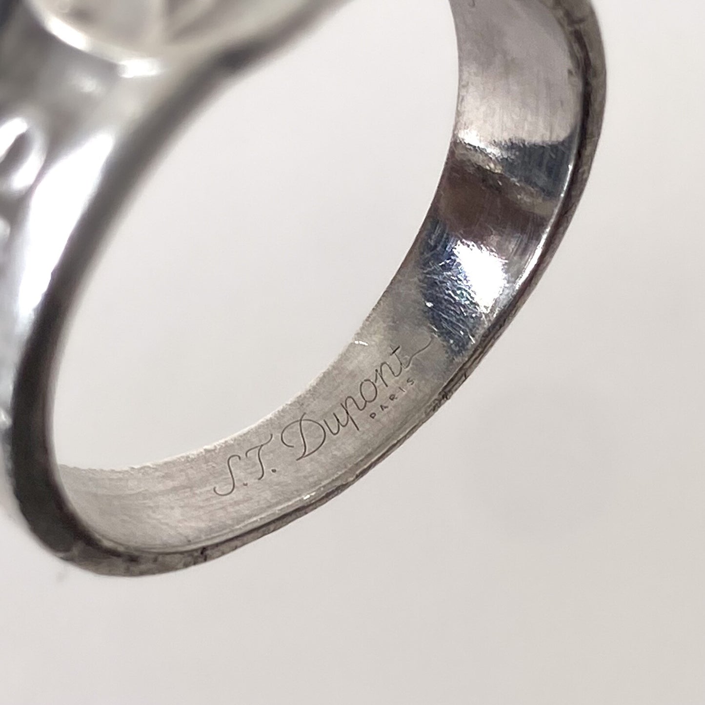 Bague vintage homme en argent 925 signée S.T. Dupont Paris