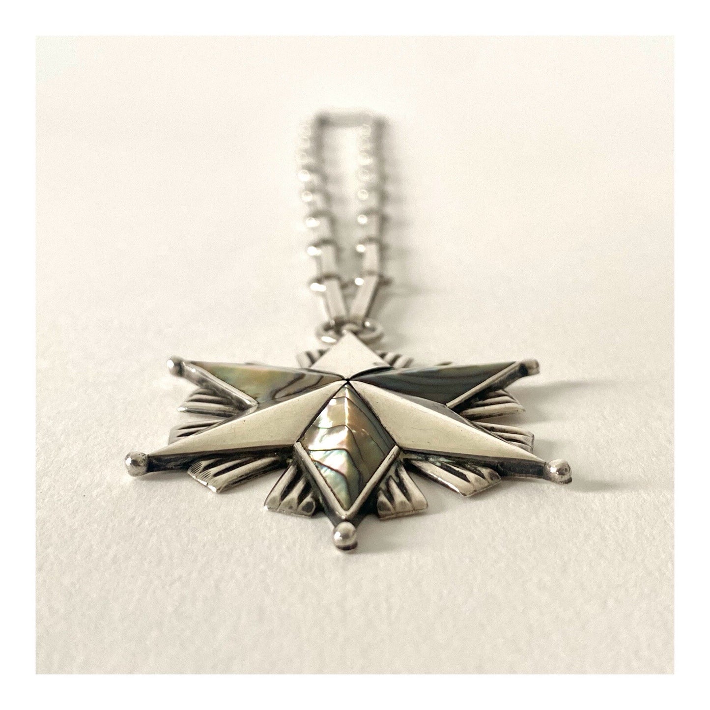 Vintage 925 Sterling Silver Los Ballesteros Taxco Mexico Necklace - 1970s