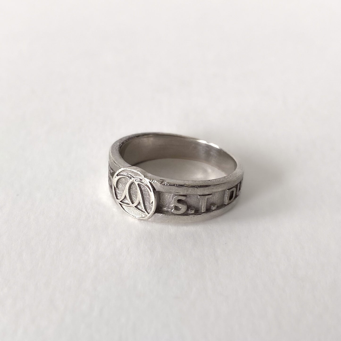 Bague vintage homme en argent 925 signée S.T. Dupont Paris