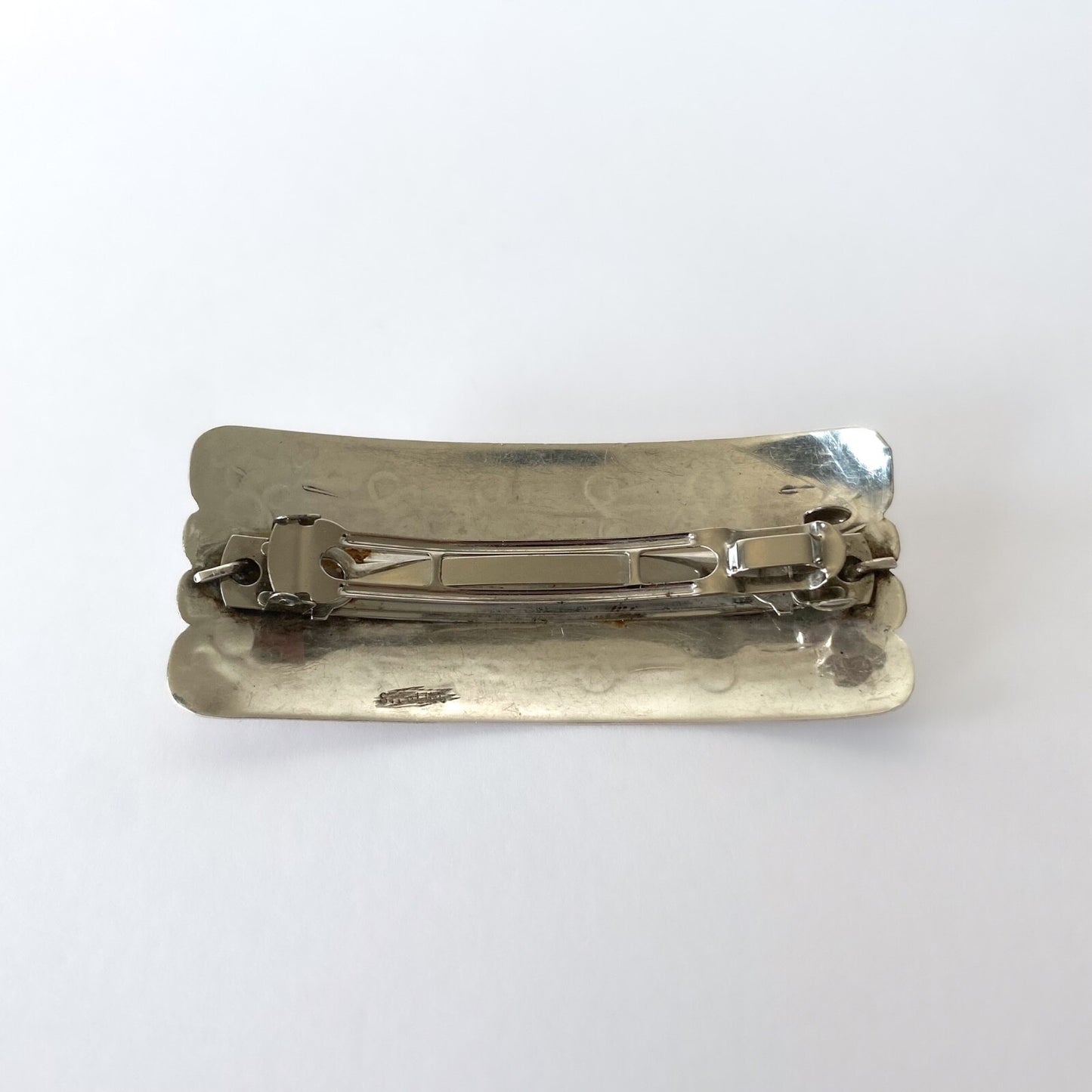 Barrette Navajo en argent sterling, turquoise et corail – Bijou de cheveux 1970s