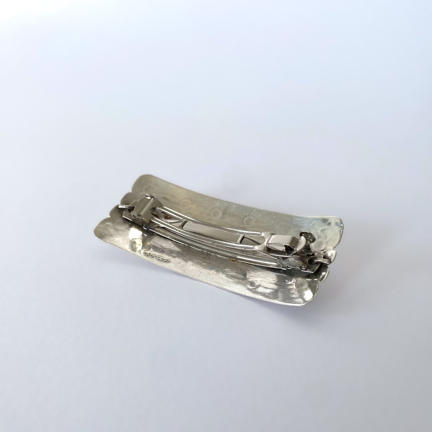 Barrette Navajo en argent sterling, turquoise et corail – Bijou de cheveux 1970s