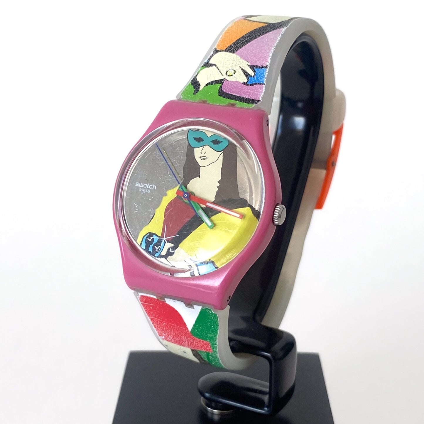 Montre Swatch Mona Masquée GZ301 - Édition 2016 – Pop Art Colorée – Collection