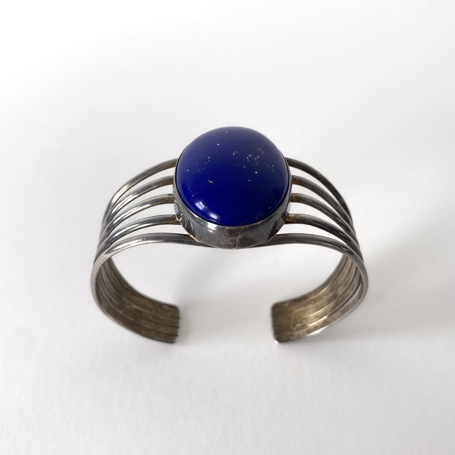 Navajo Sterling Silver and Lapis Lazuli Cuff Bracelet L. YAZZIE - 1980s