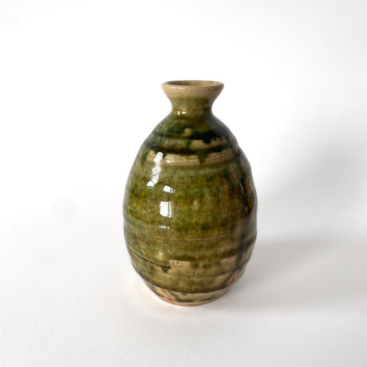 Vintage Japanese Tokkuri Glazed Ceramic Sake Bottle Vase – 1950s