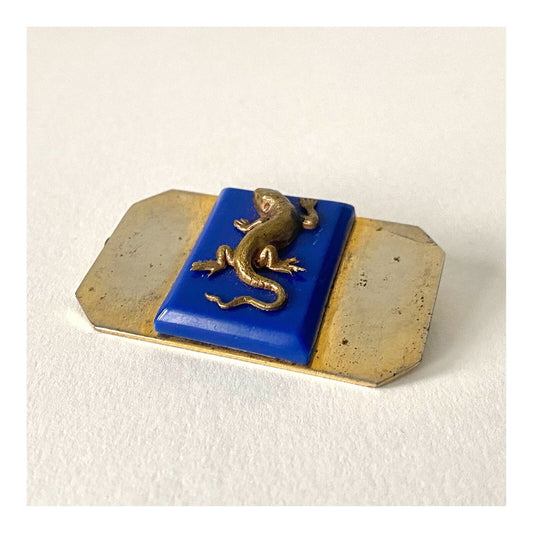 Jean Painlevé. Art Deco Bakelite and Metal Brooch, Vintage Jewelry - 1930s