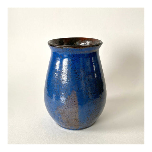 Prudence DROUARD (1868-1957). Blue Crackle Glazed Stoneware Vase, 1930s