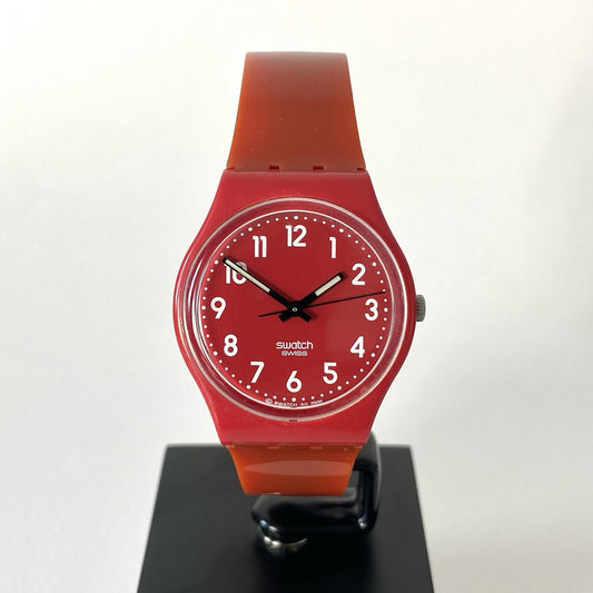 Swatch Watch - GR154 Cherry Berry AG 2009 Red - Working new Battery
