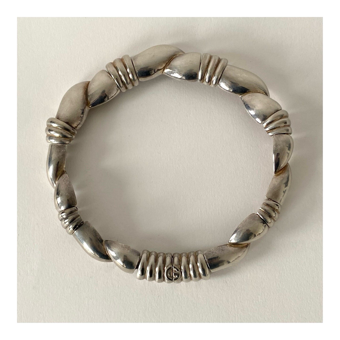 Collier Givenchy Vintage Design Moderniste en Métal argenté - Années 1980s