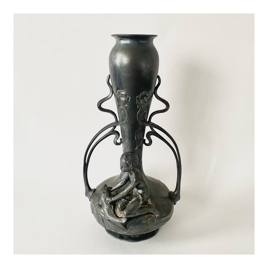 WMF Art Nouveau Silver-Plated Pewter Vase - Design Albert Köhler, Judgenstil 1900s