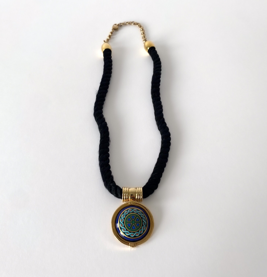 Michaela Frey Wien Enameled Pendant Necklace Vintage 1970s – Vienna Secession