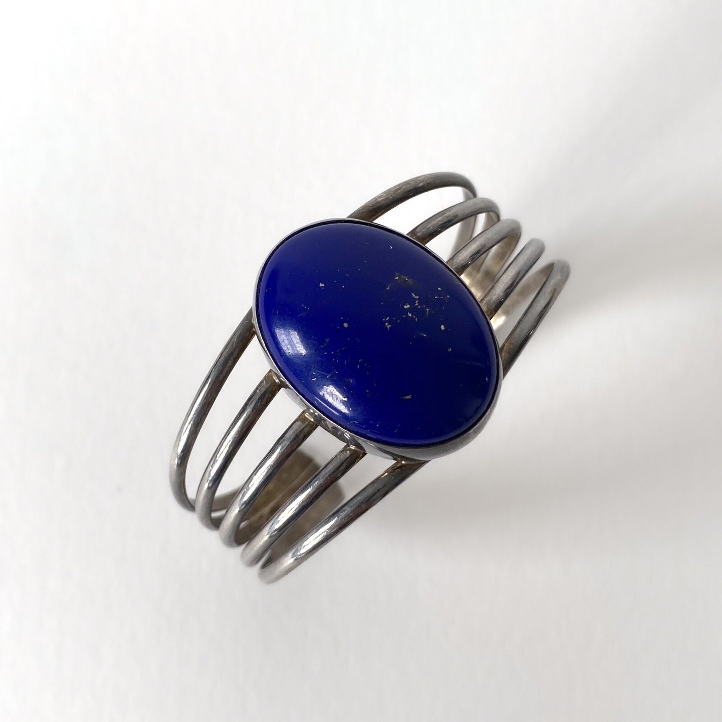 Navajo Sterling Silver and Lapis Lazuli Cuff Bracelet L. YAZZIE - 1980s
