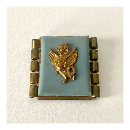 Jean Painlevé. Art Deco Bakelite and Metal Brooch, Vintage Jewelry - 1930s