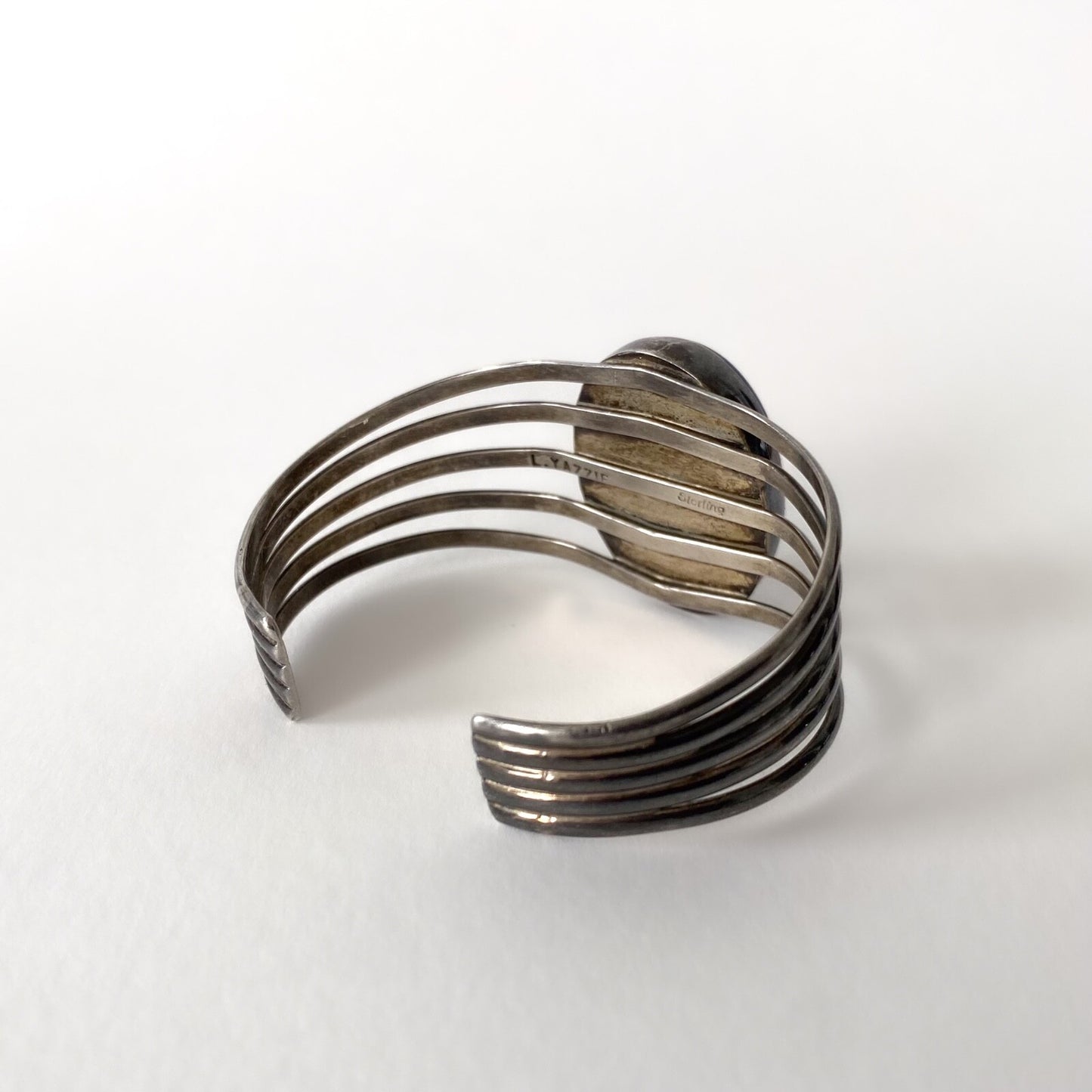 Navajo Sterling Silver and Lapis Lazuli Cuff Bracelet L. YAZZIE - 1980s