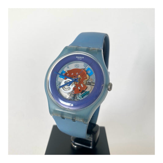 Swatch SUON102 Skeleton Blue Transparent 2013 - Swiss Made Quartz Watch