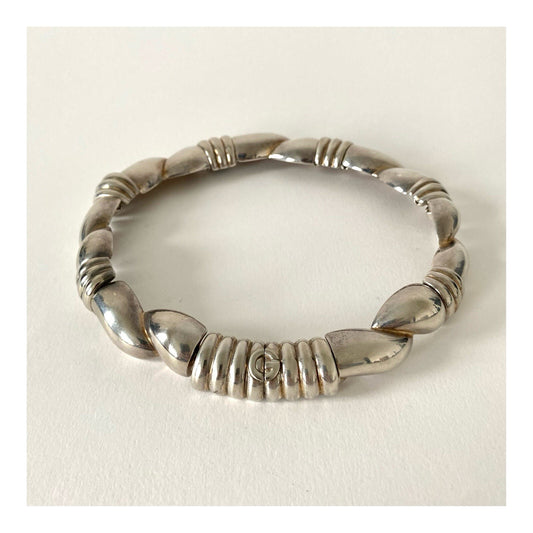 Givenchy Vintage Modernist Design Necklace in Silver Metal - 1980s