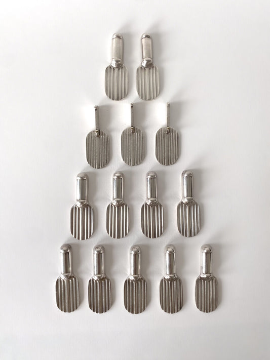 14 porte-couteaux Art Déco "Raquette" par Luc Lanel pour Christofle - 1930s